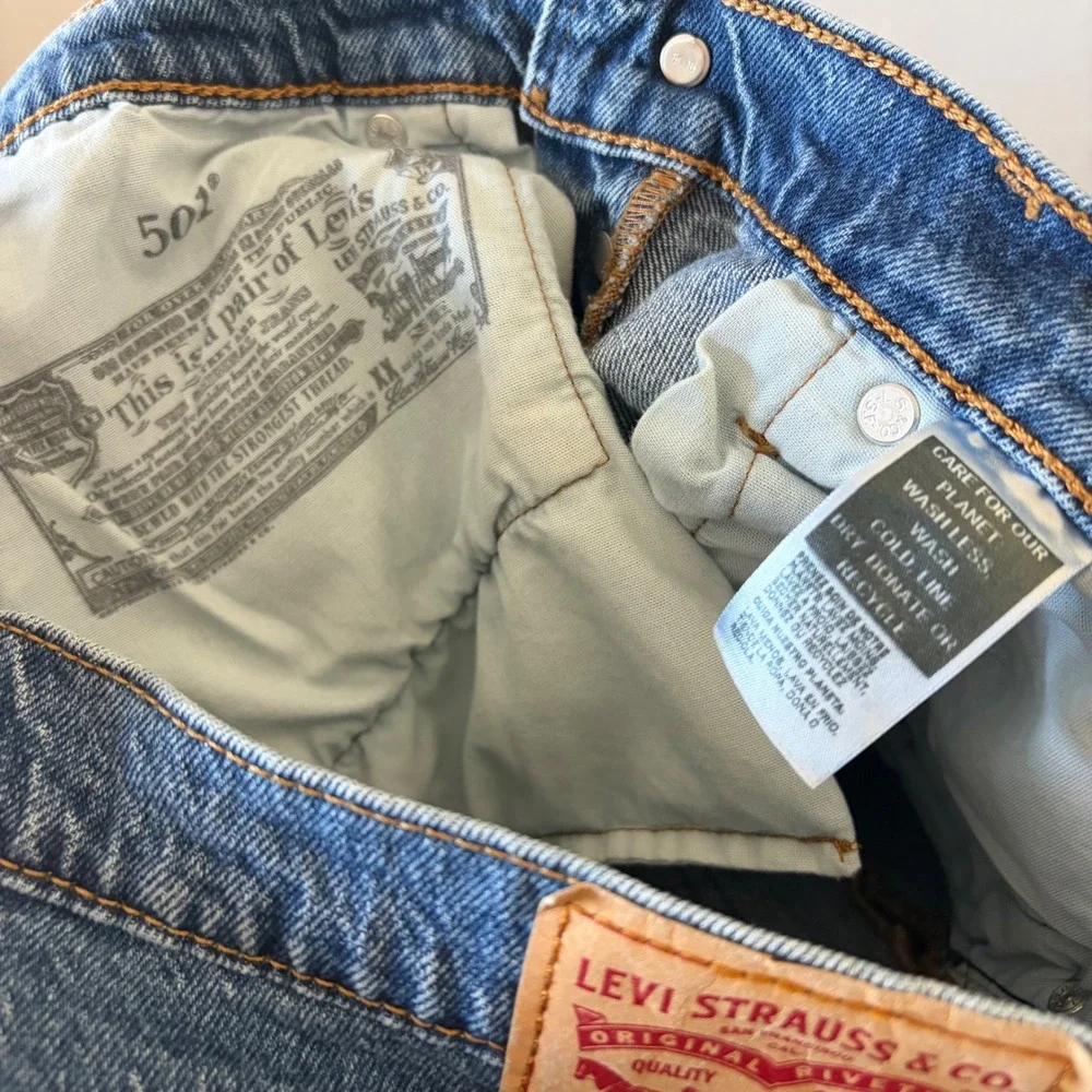 Levi's 501 Org Fit Jeans Mens Medium Blue Straight Leg Button Fly Denim W32 L29 - Picture 8 of 9